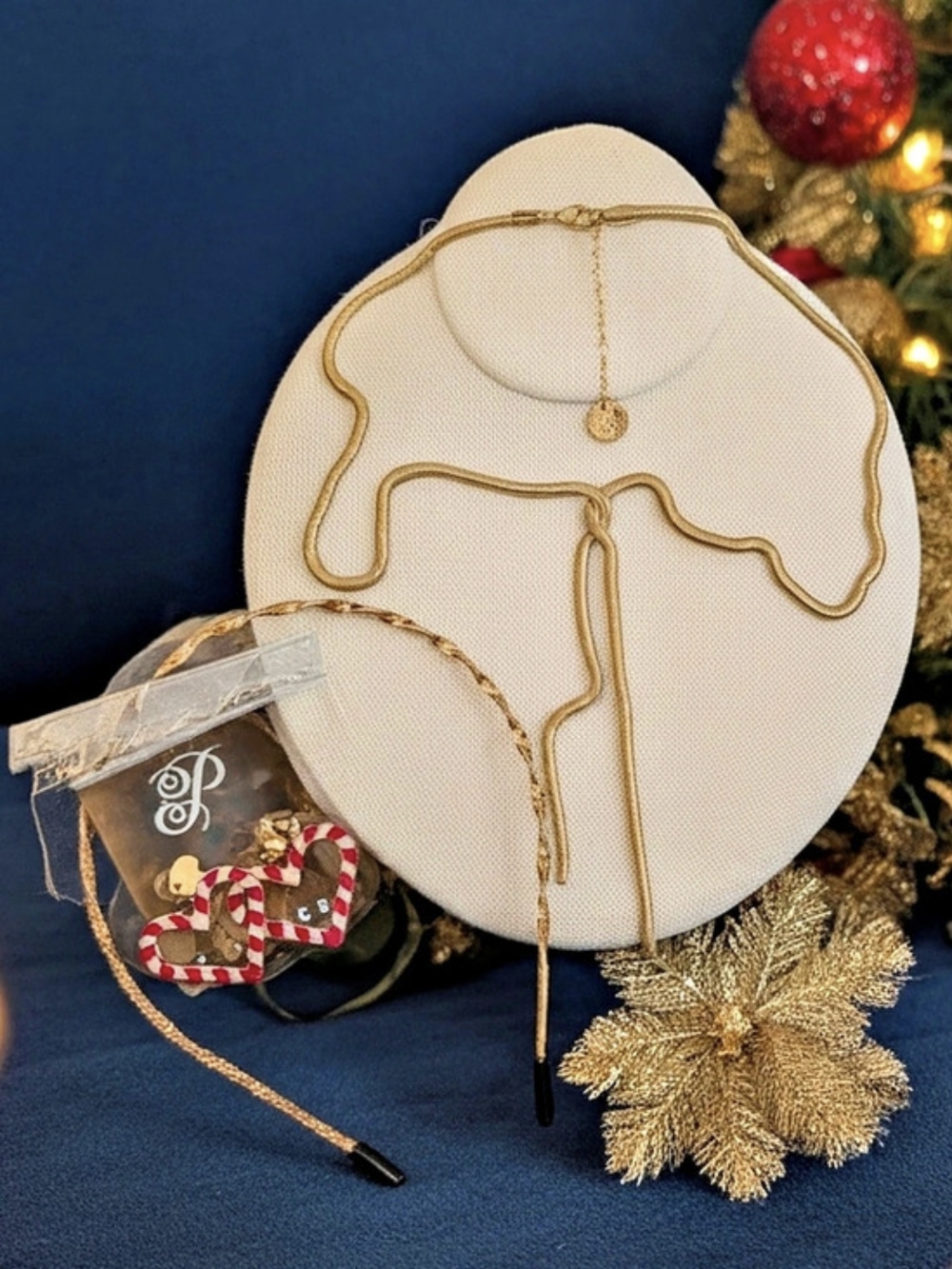Christmas Gold-Tone Necklace Set